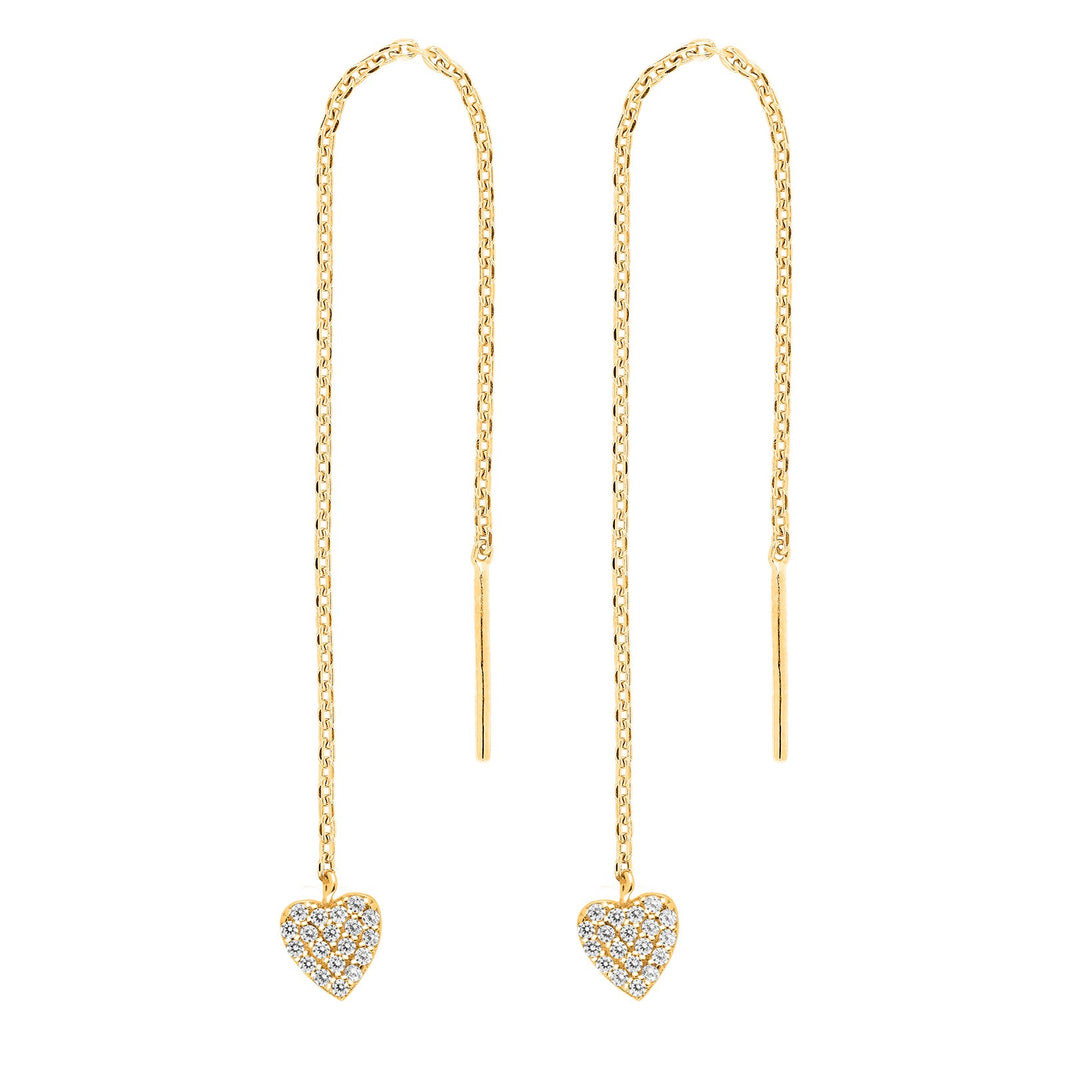 Gold-plated silver earrings w/heart HAYLEYNOR