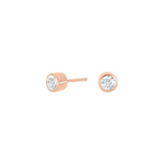 Rose gold-plated silver studs 4mm tube HANNANOR