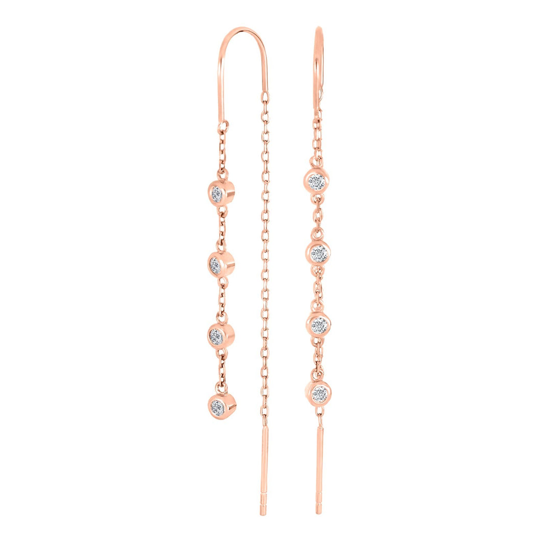 Silver ear hangers 4cz LINENOR