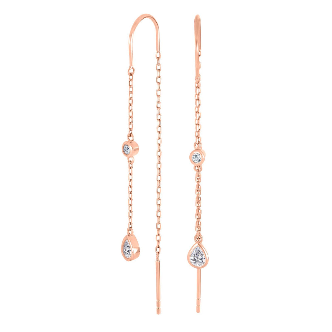 Silver ear hangers 2cz LINENOR