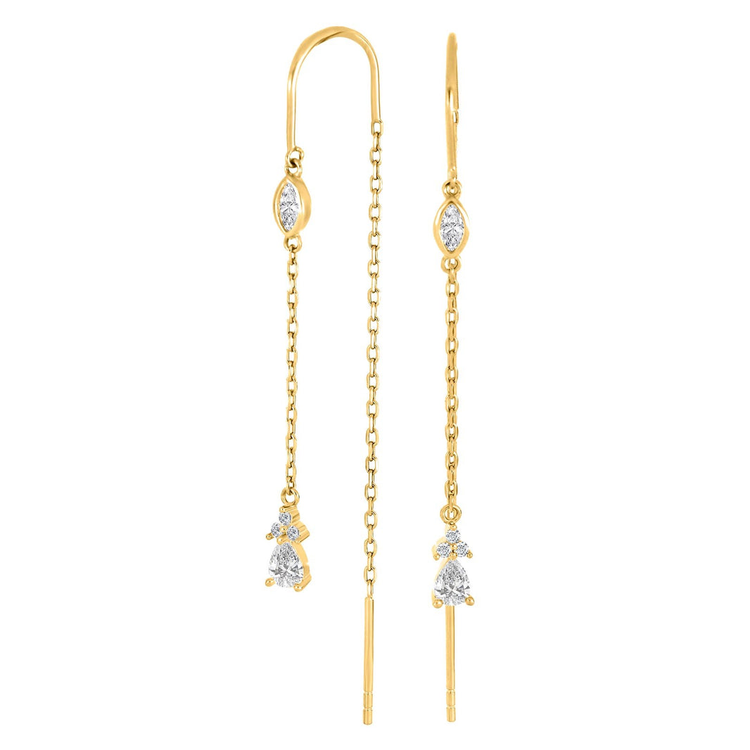 Silver ear hangers 5cz LINENOR