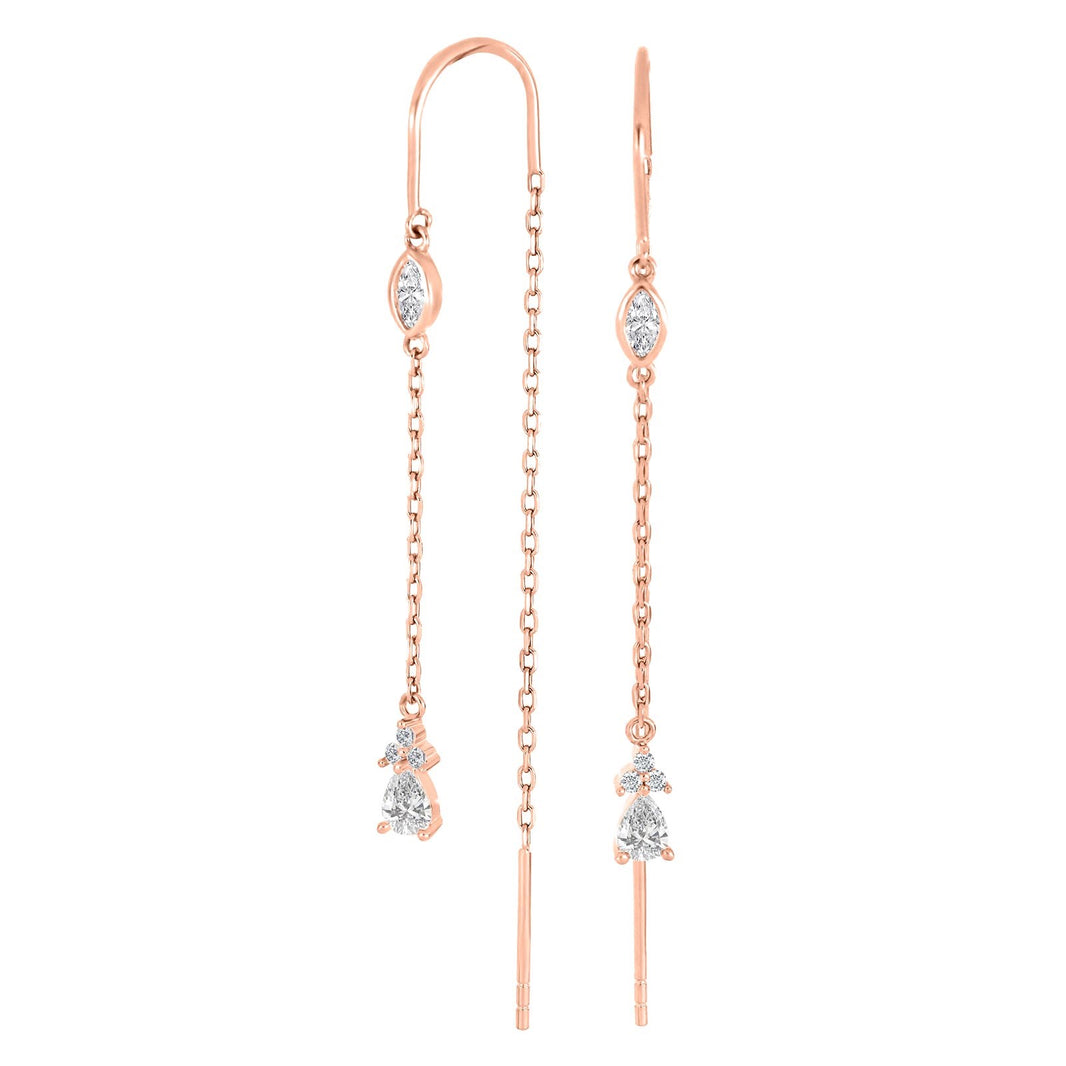 Silver ear hangers 5cz LINENOR