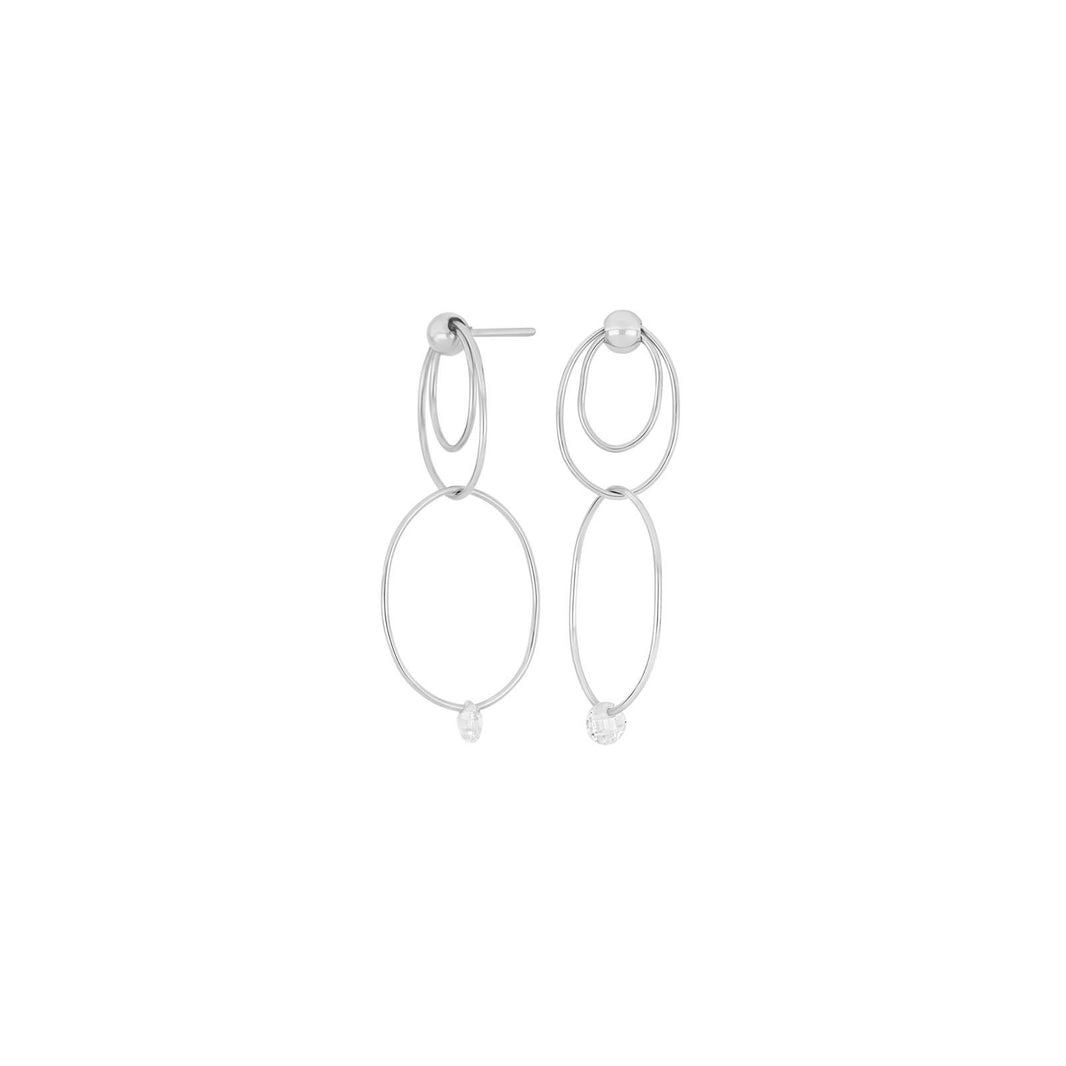 Silver ear hangers MAJANOR double