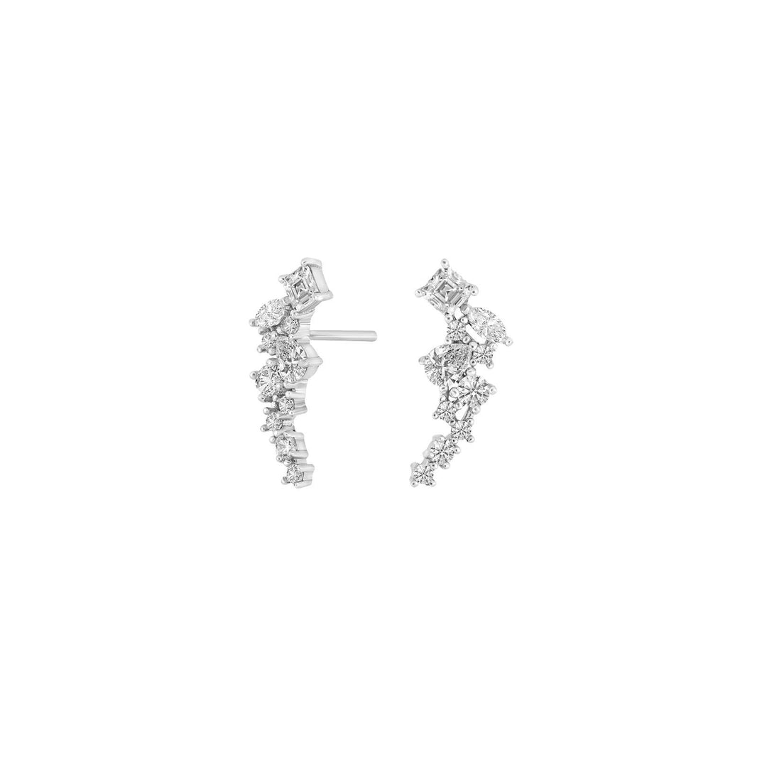 Silver earrings METTENOR white