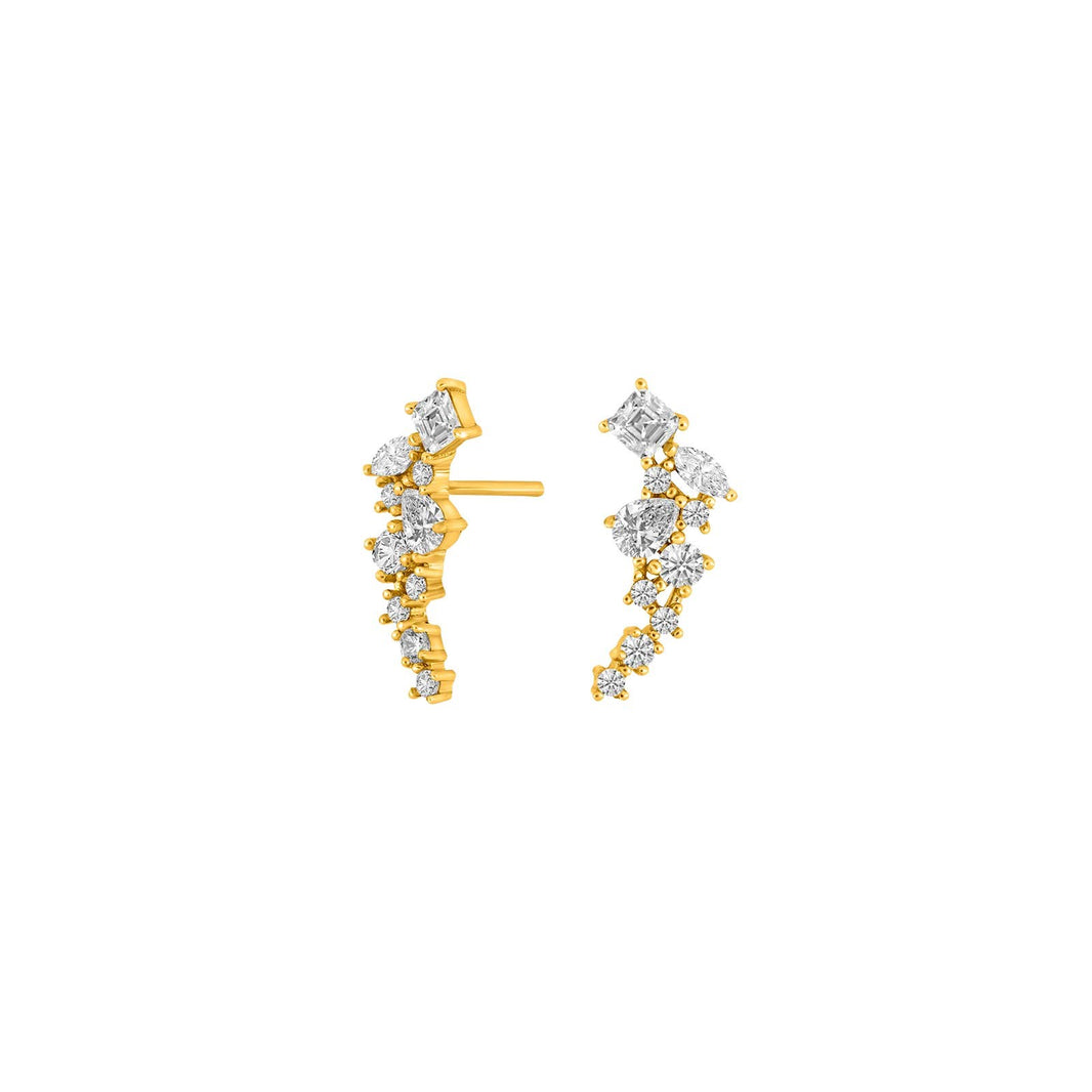 Silver earrings METTENOR white