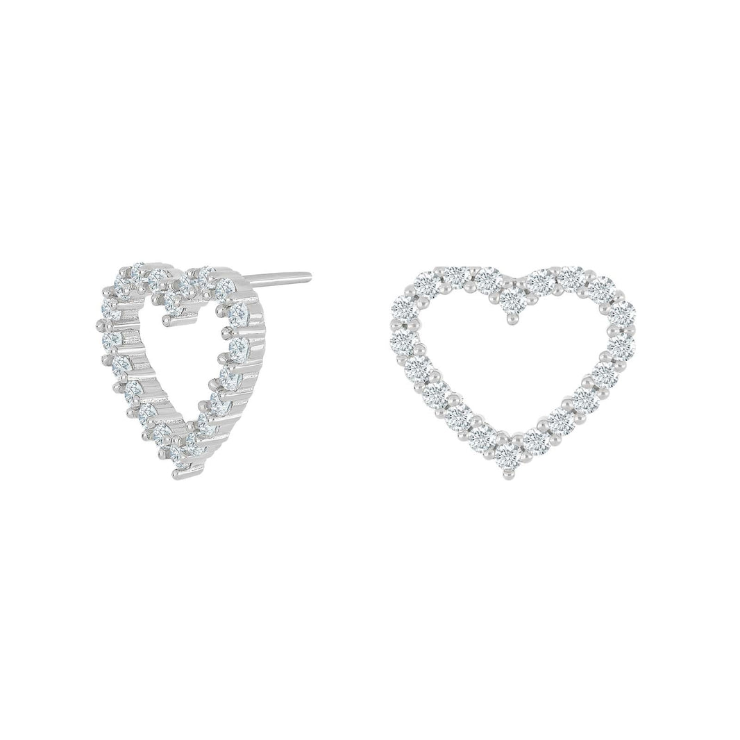 Silver earring heart OBINOR