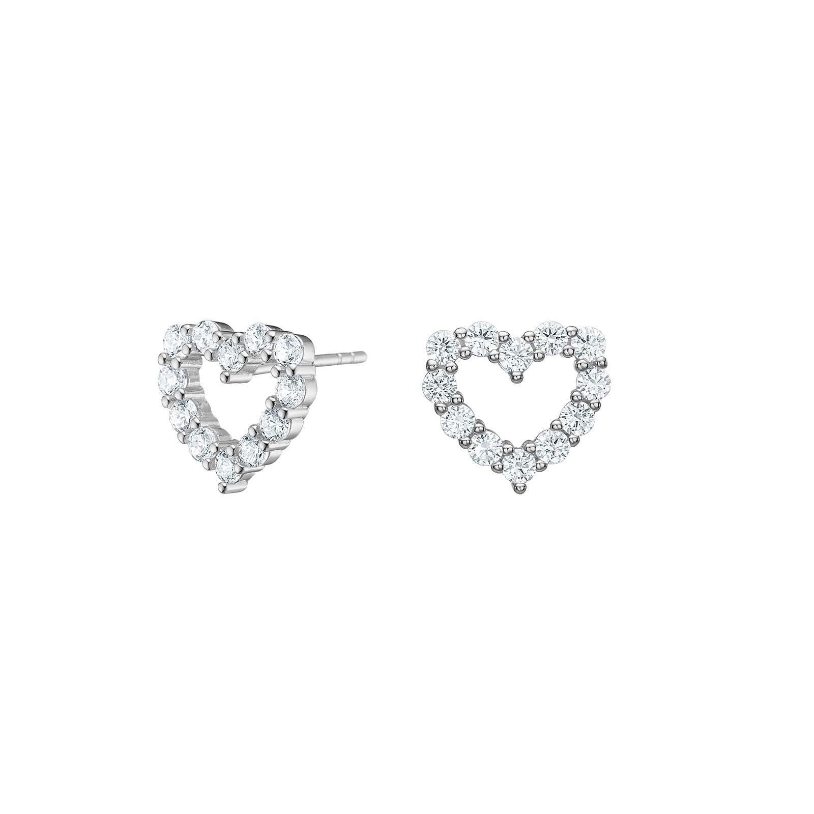 Silver earring heart