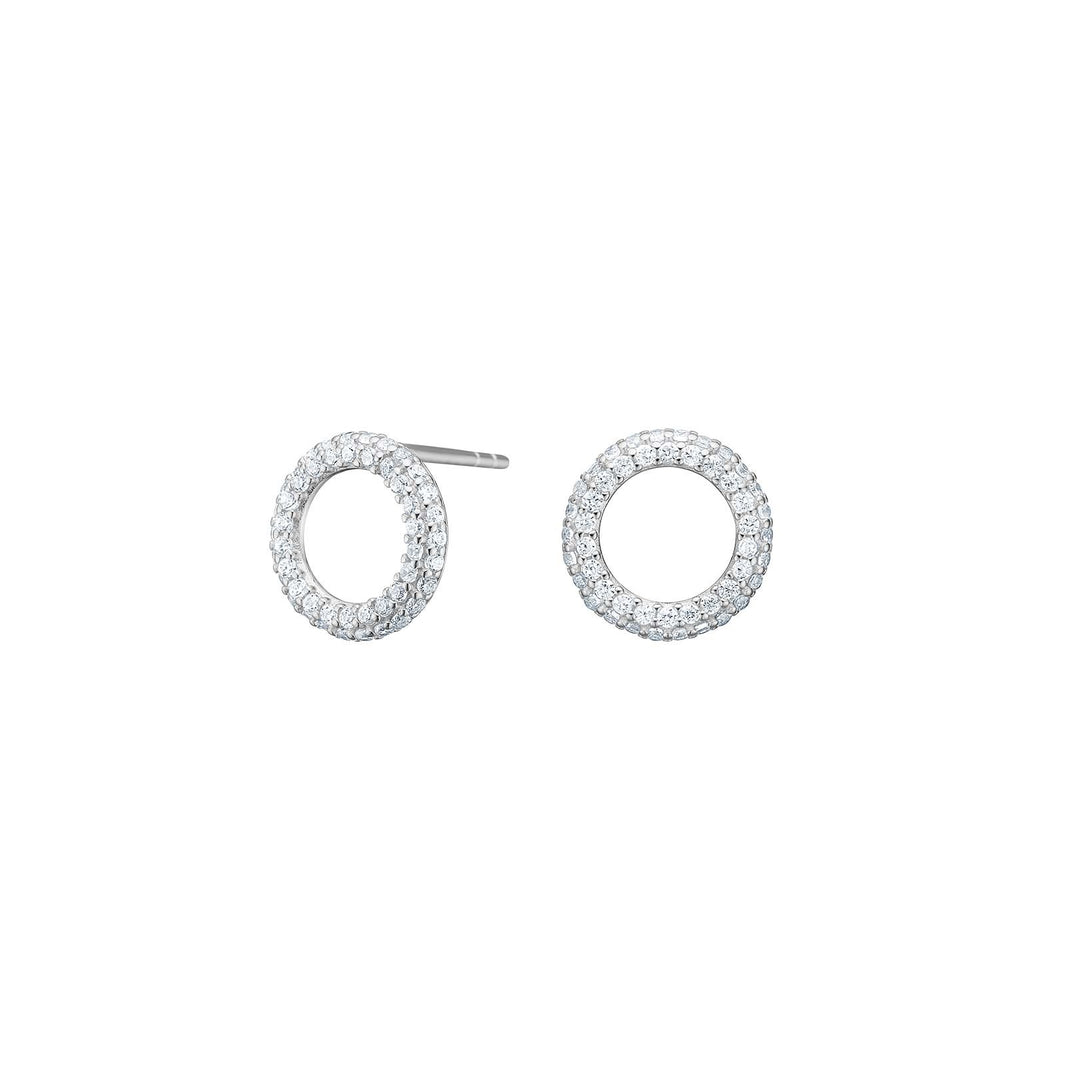 Silver ear studs circle PAULANOR