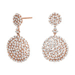 Rose gold-plated silver ear studs DORANOR 32mm