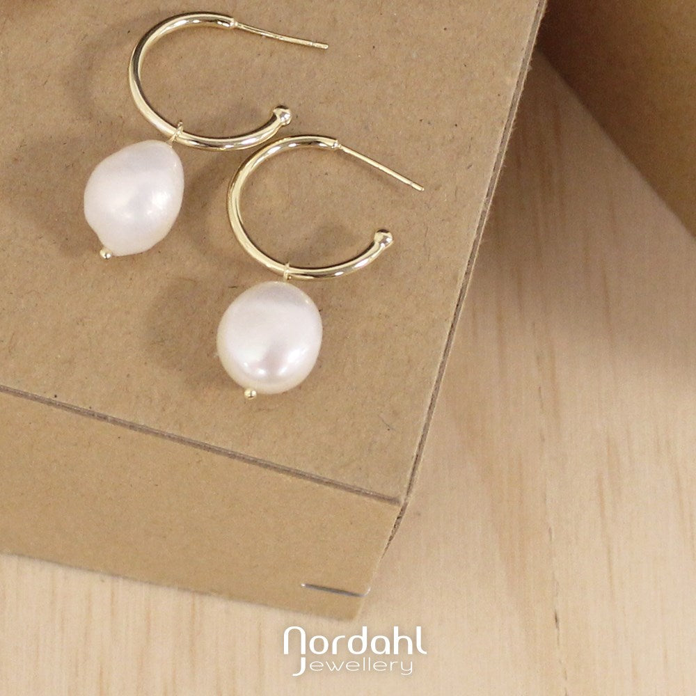 Silver creole BAROQUE52 freshwater pearls 35mm