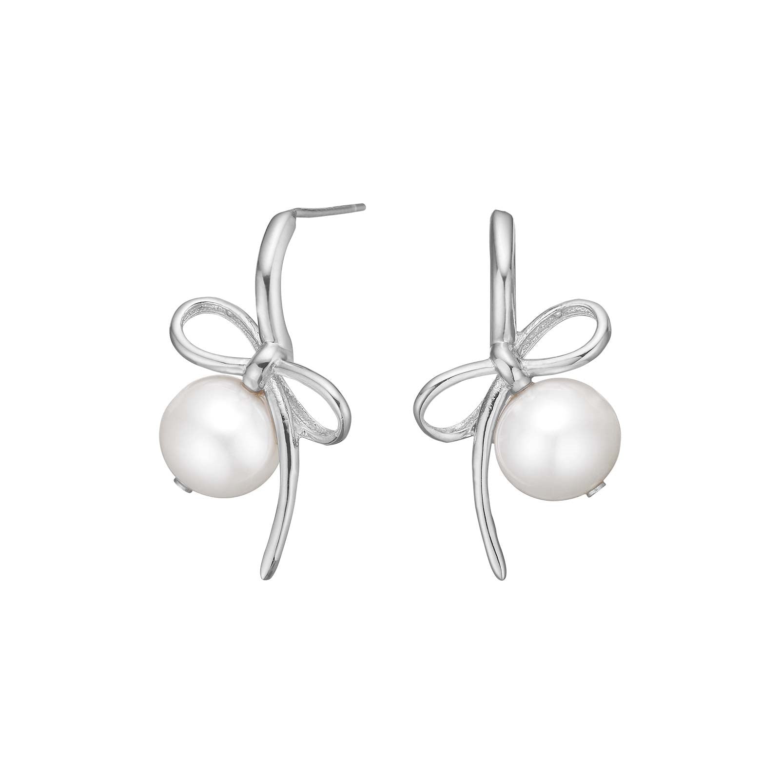 Silver ear studs BOW52