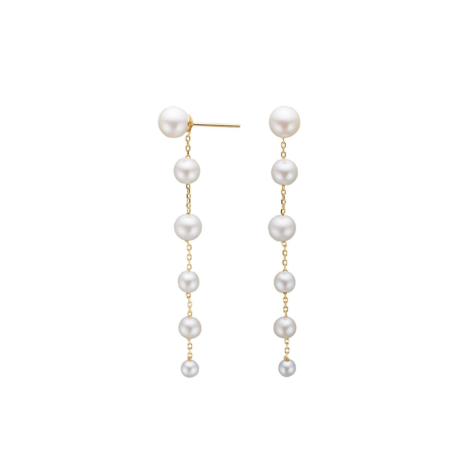 Gold earrings with pearls