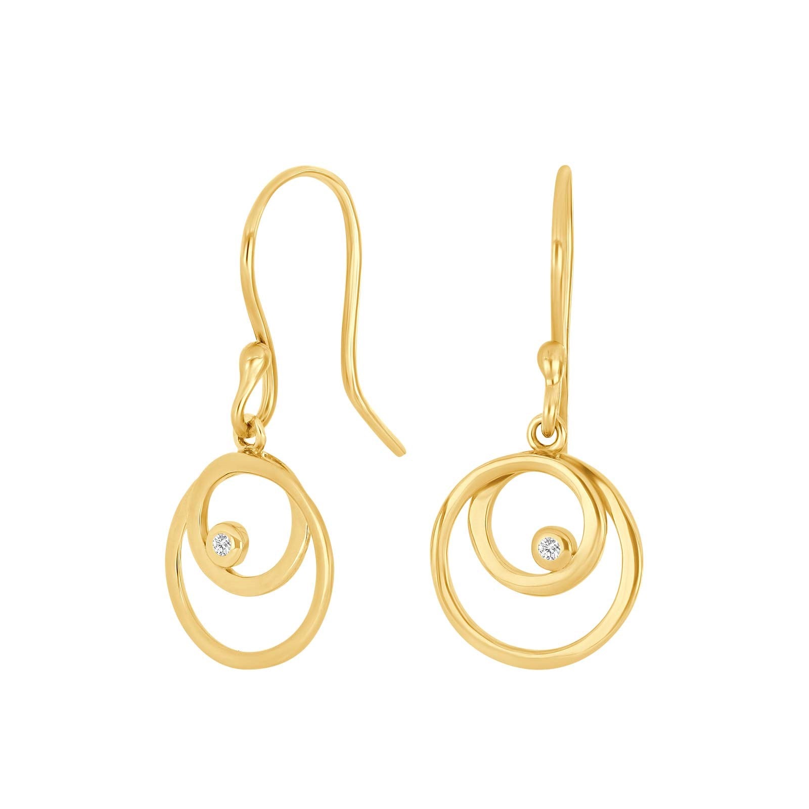 8ct. gold earrings w. cz