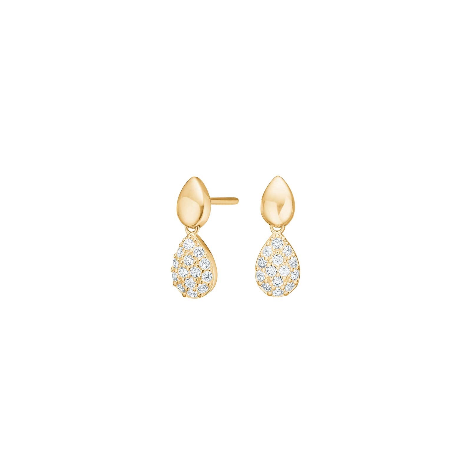8ct. gold earrings w. cz