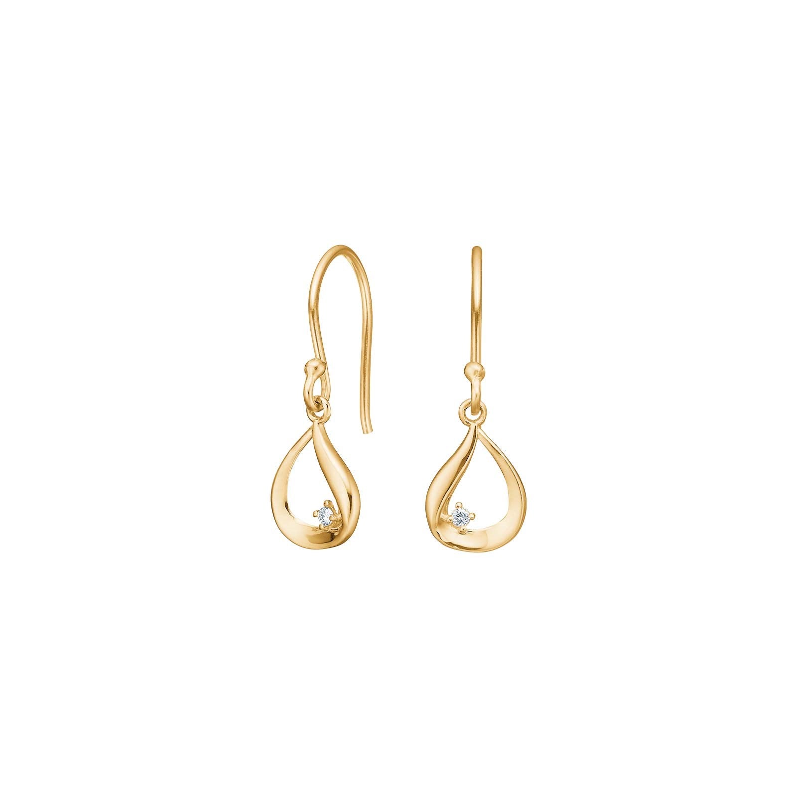 14ct. gold earrings w. 0,018ct W/SI