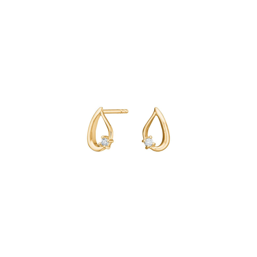 14ct. gold earrings w. 0,044ct W/SI