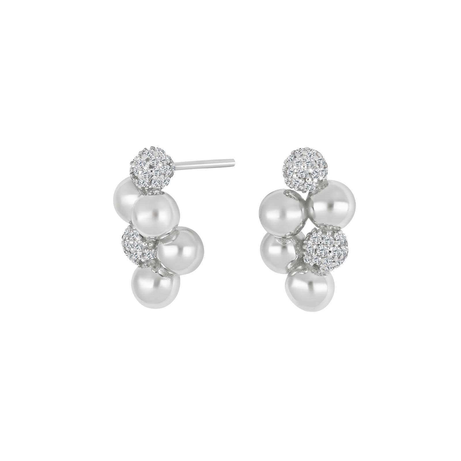 Silver ear studs 6 OLINANOR