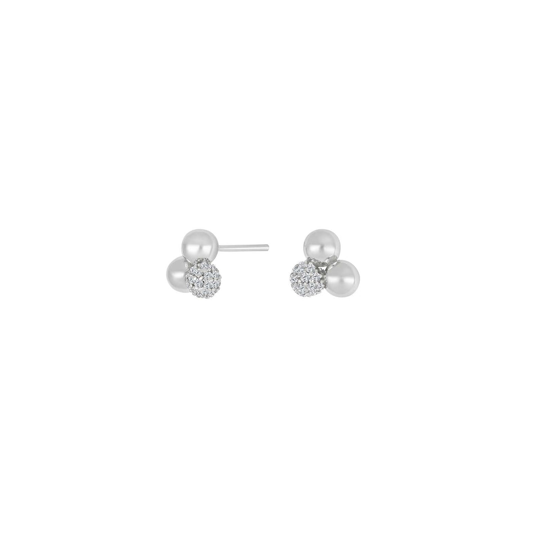 Silver ear studs 3 OLINANOR