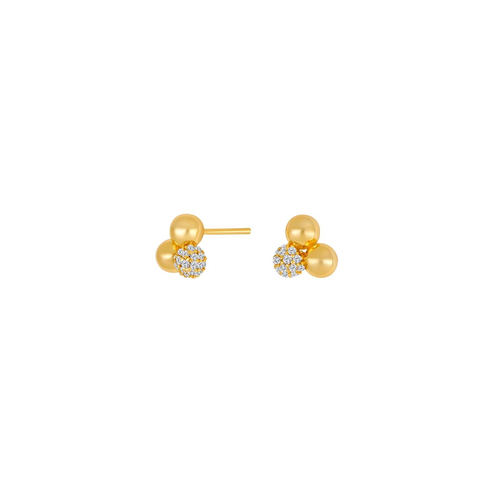 Silver ear studs 3 OLINANOR