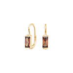 Gold plated silver earrings brown FACET52