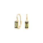 Gold plated silver earrings green FACET52