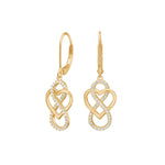 Goldp. silver earring hear/angel w/cz - RiveraNor