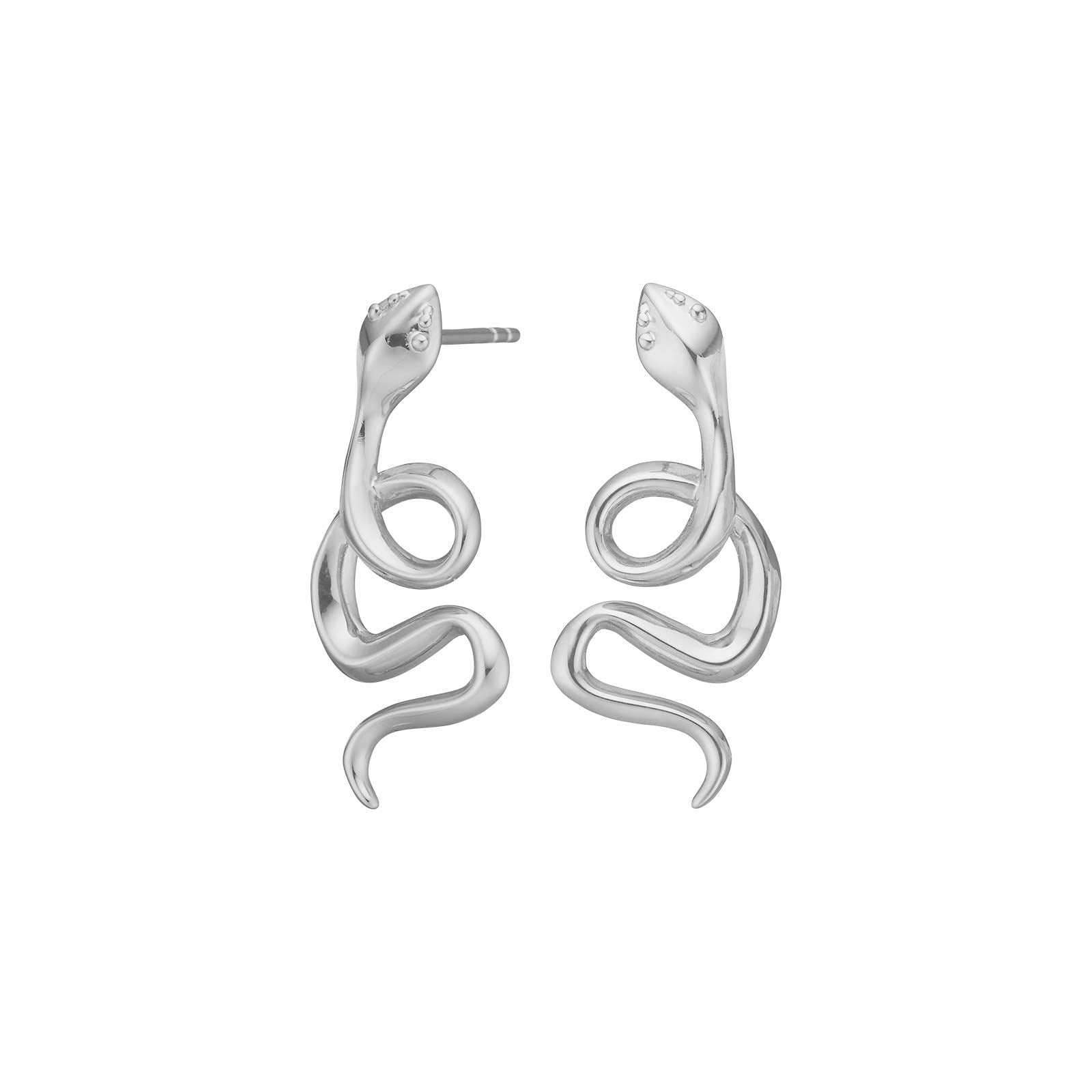 Silver earring large SNAKE52