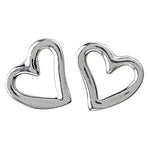 Rhod. silver earrings heart