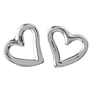 Rhod. silver earrings heart