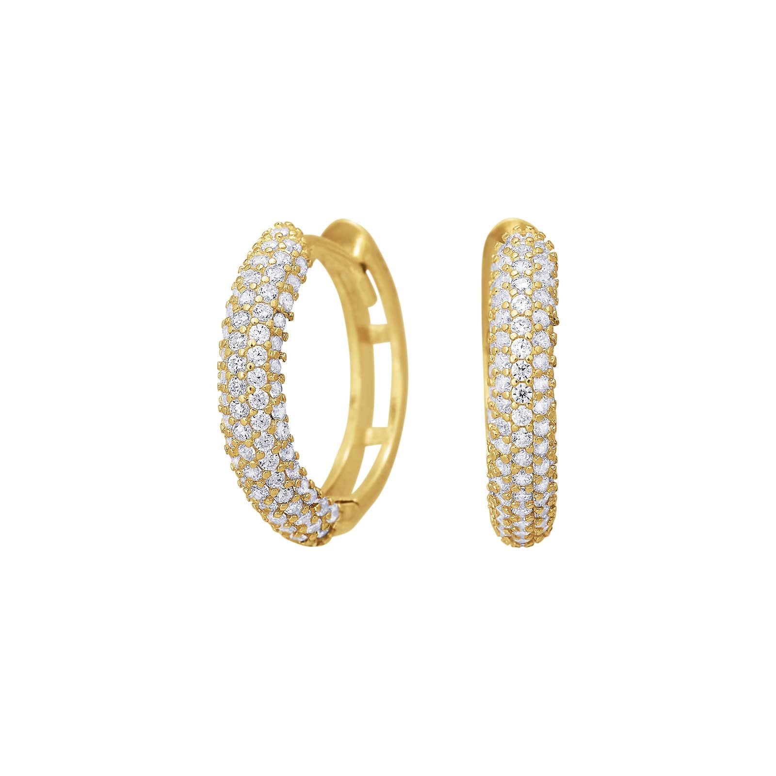 8ct. gold earrings w/cz 15mm