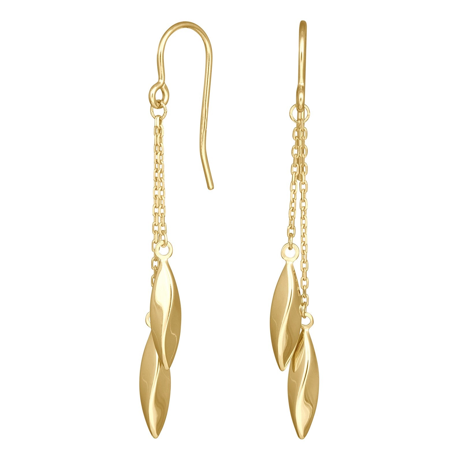 8ct. gold earrings chain w/eye