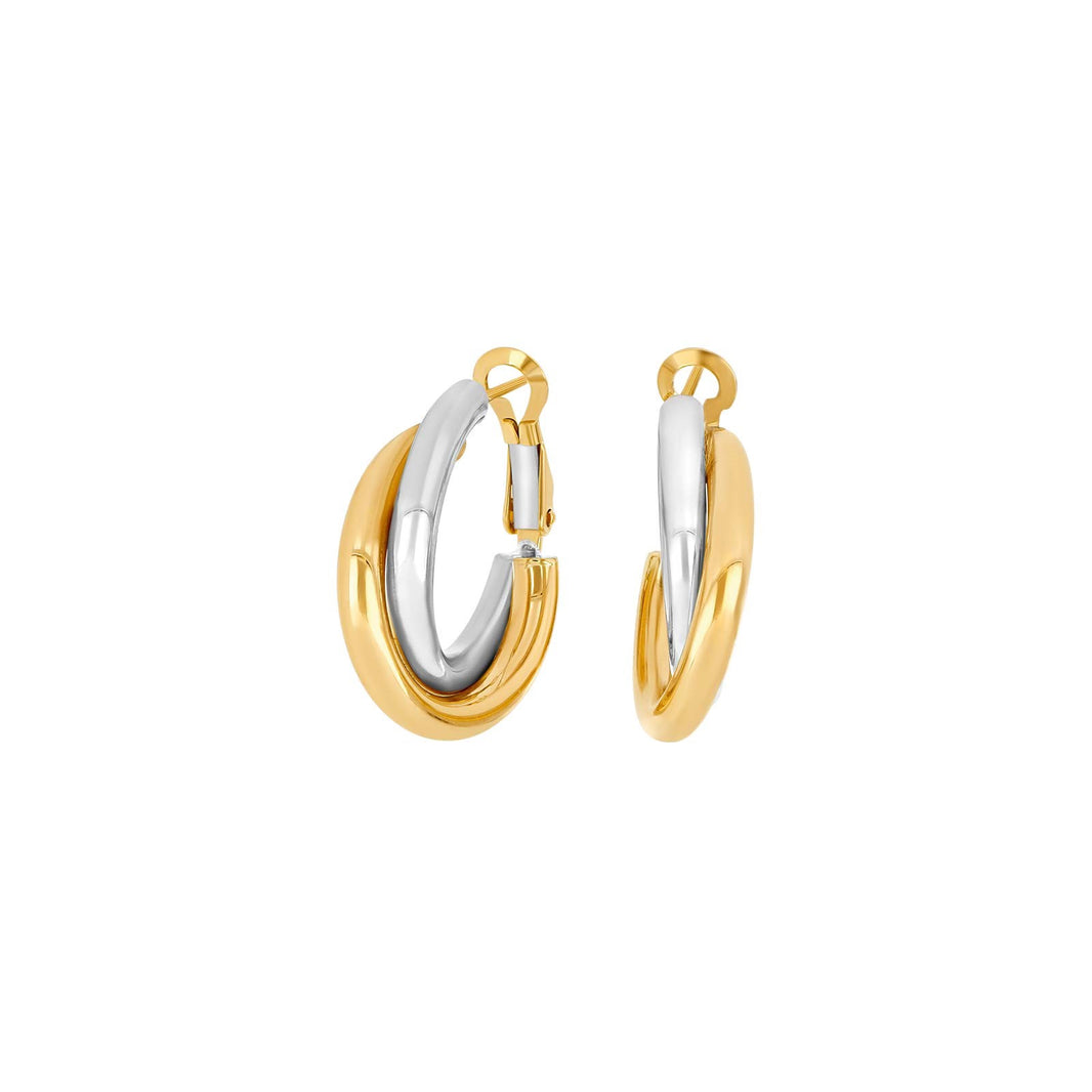 8ct. gold hoops bicolor
