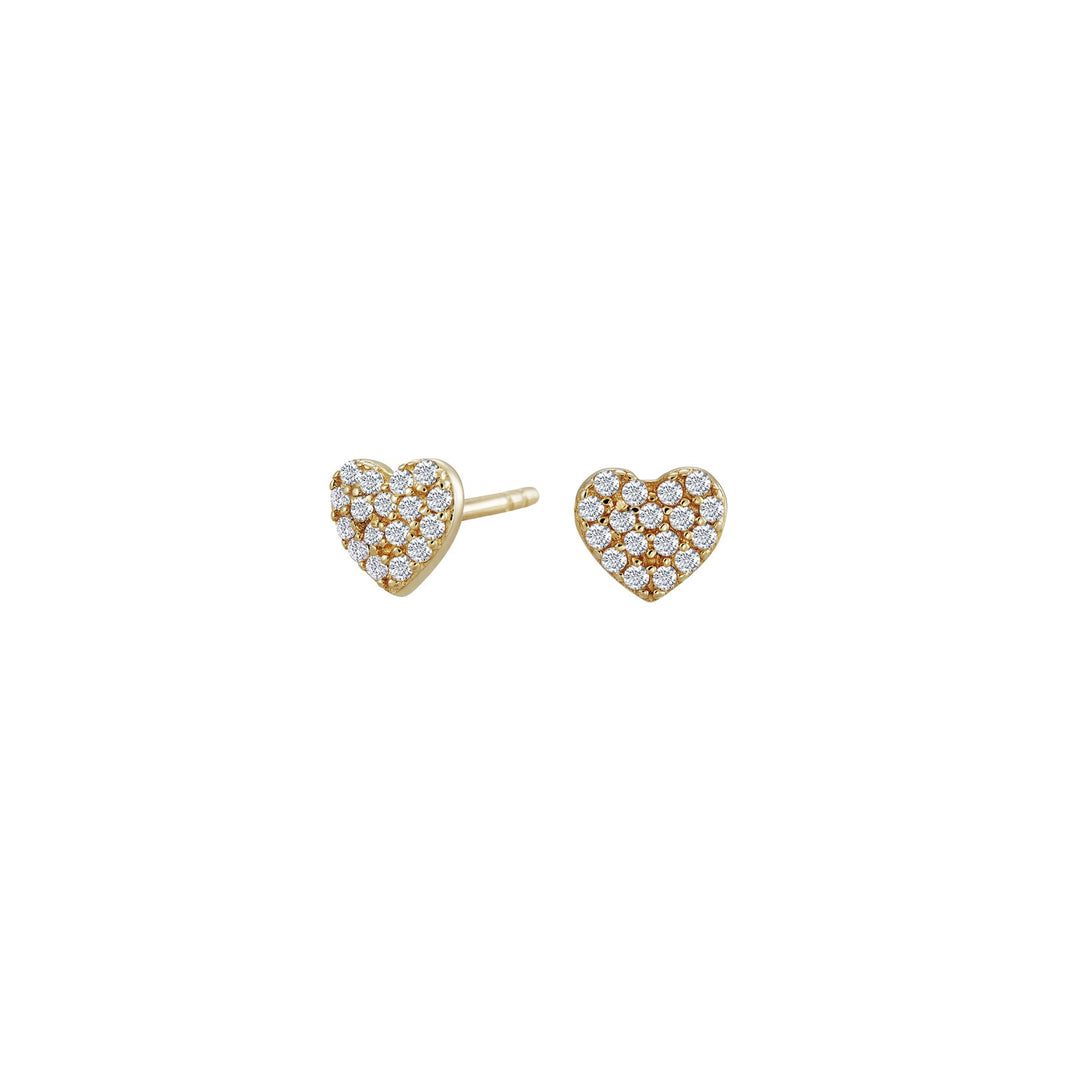 8ct. gold earrings heart w/cz