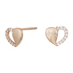 8ct. gold earrings heart w/cz