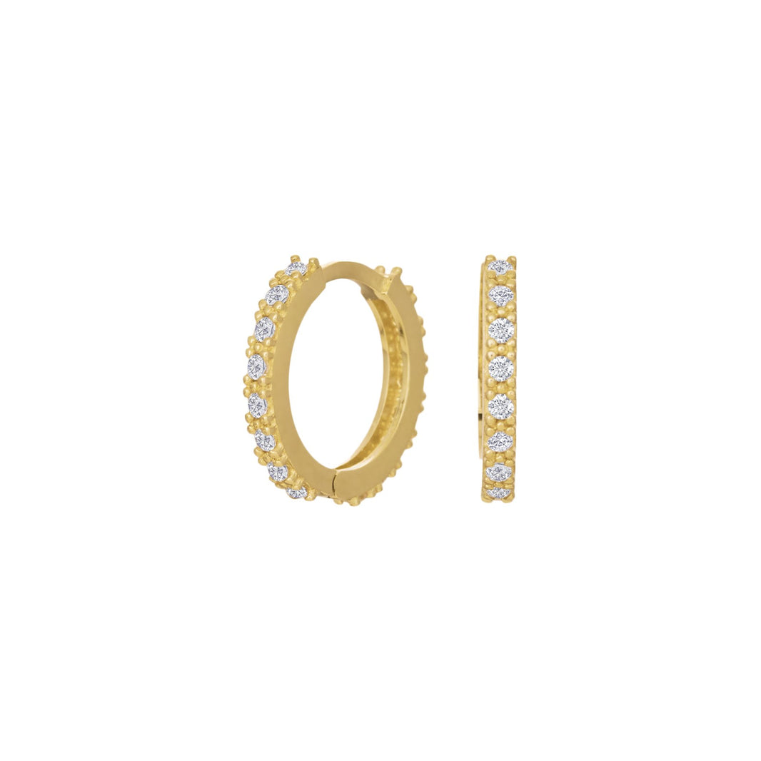 14ct. gold hoops w/cz 13mm