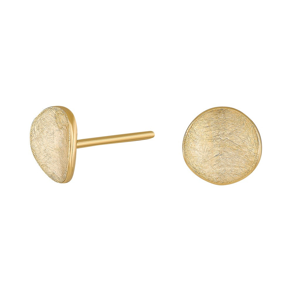 8kt. guldørestikker mat buet plade 8mm