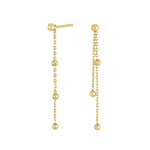 8kt. guldørehænger kæde m/kugler