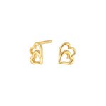 8ct. gold earrings double heart