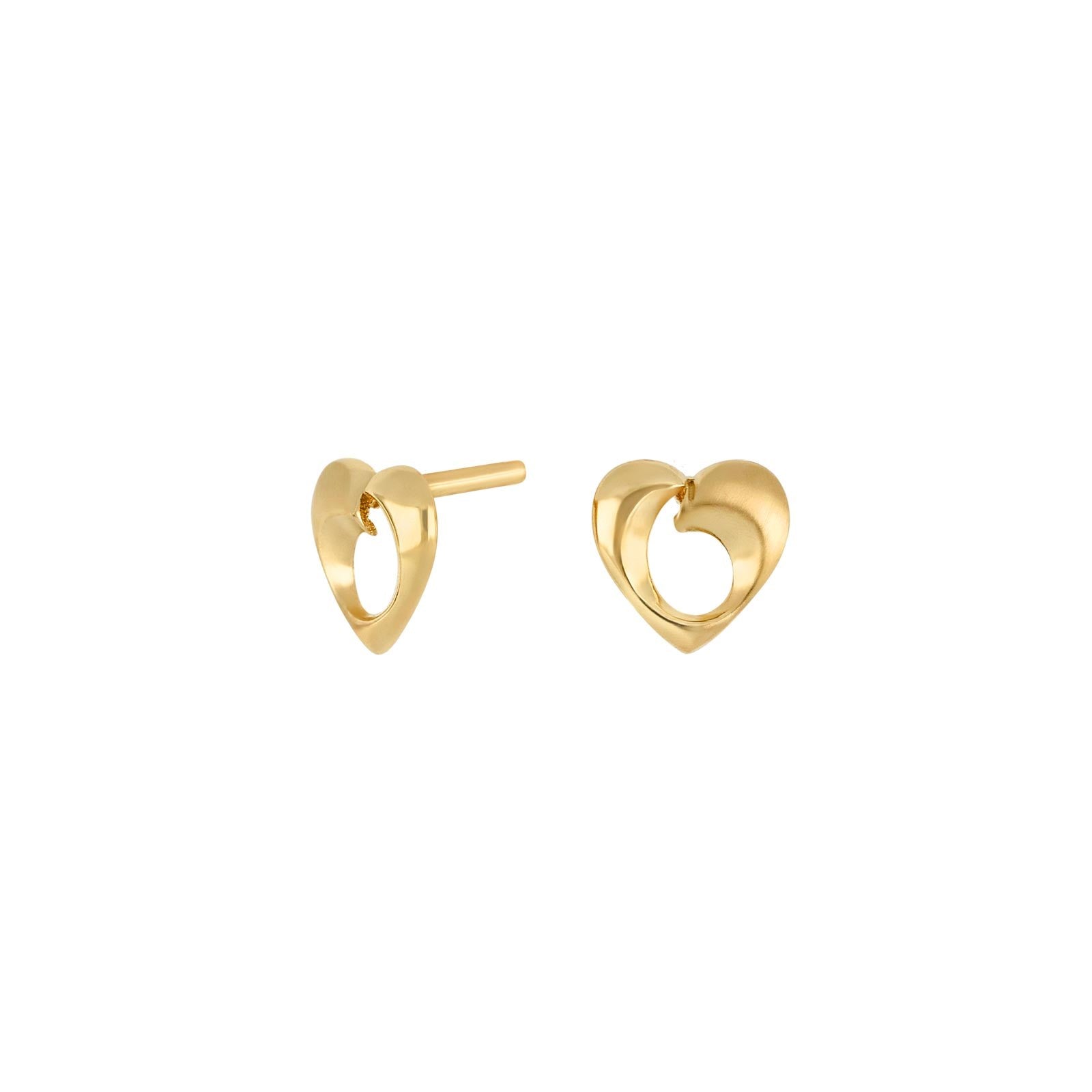 8ct. gold earrings heart  matt/shiny