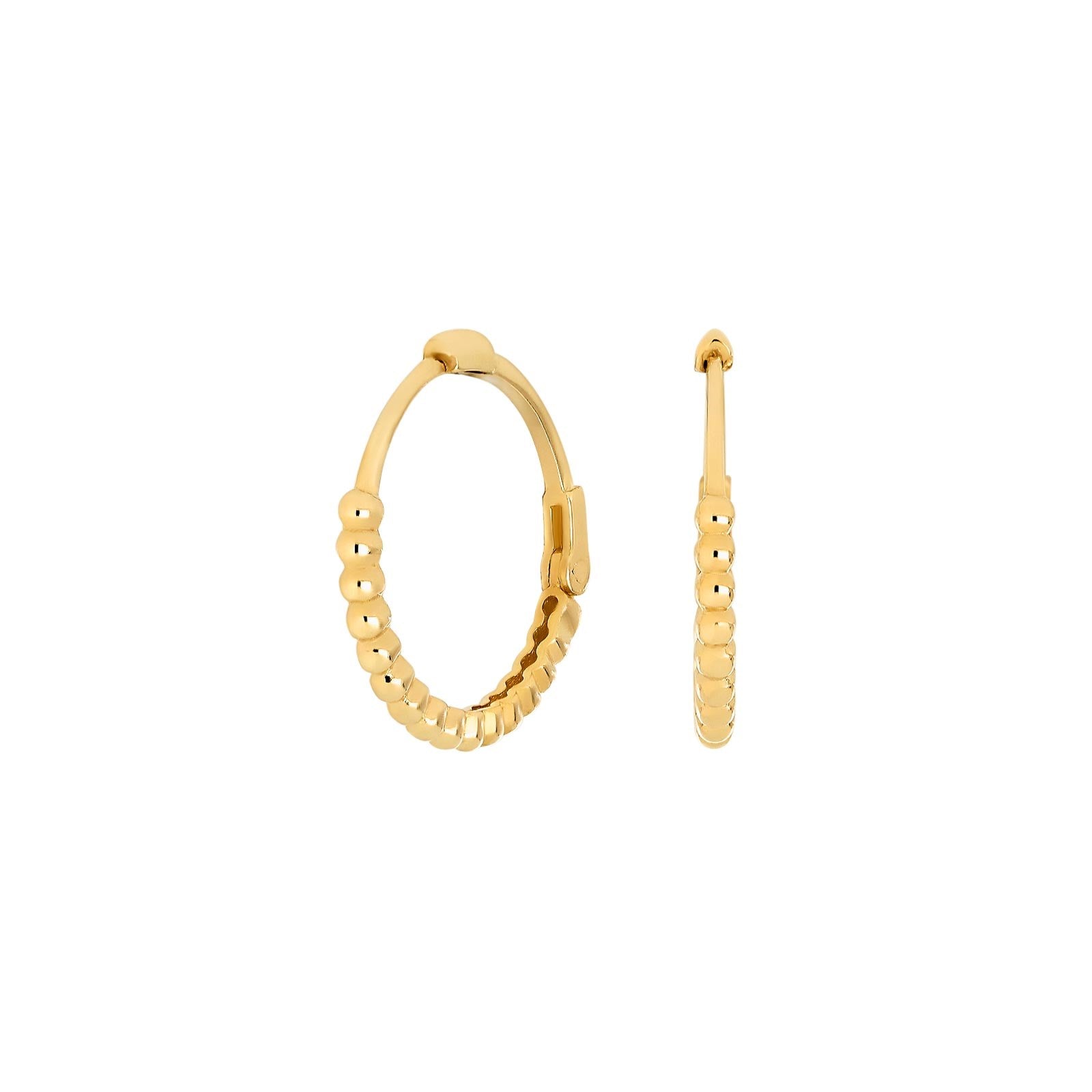 8ct. gold hoops w/balls 17mm