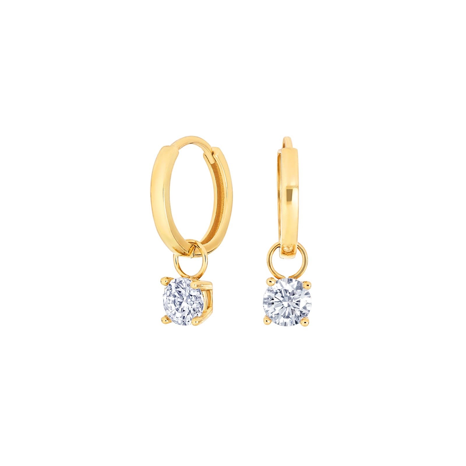8ct. gold hoops w/cz