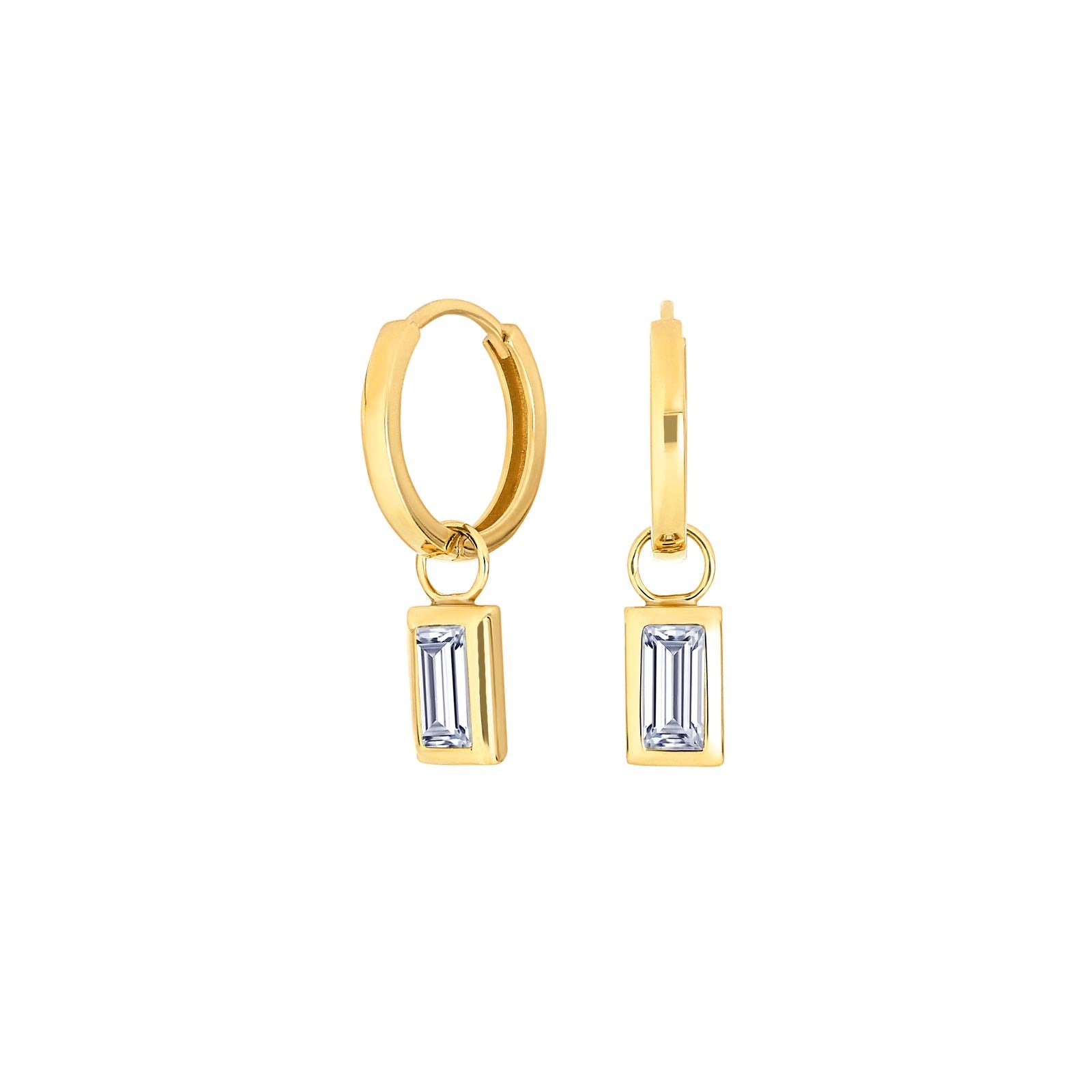 8ct. gold hoops w/cz