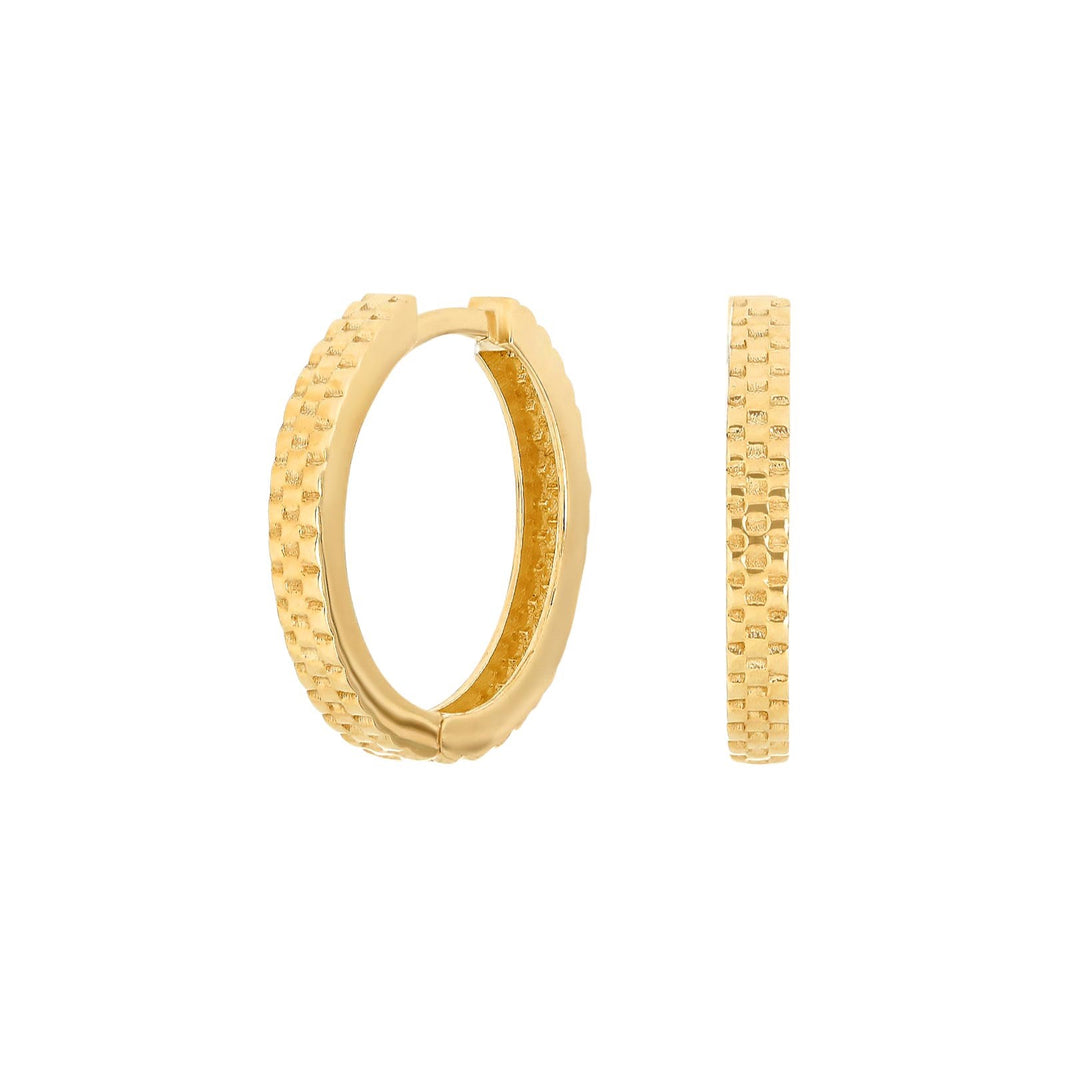 8kt. guldcreoler m. mønster 18mm