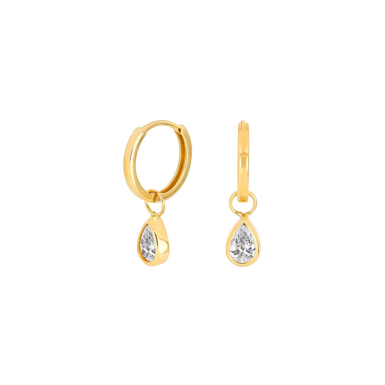 8ct. gold hoops w/cz
