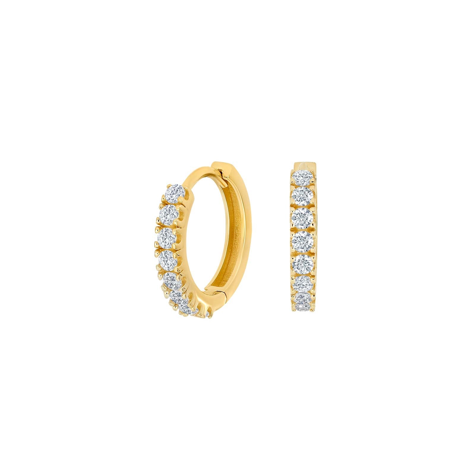 8ct. gold hoops w/cz 15mm