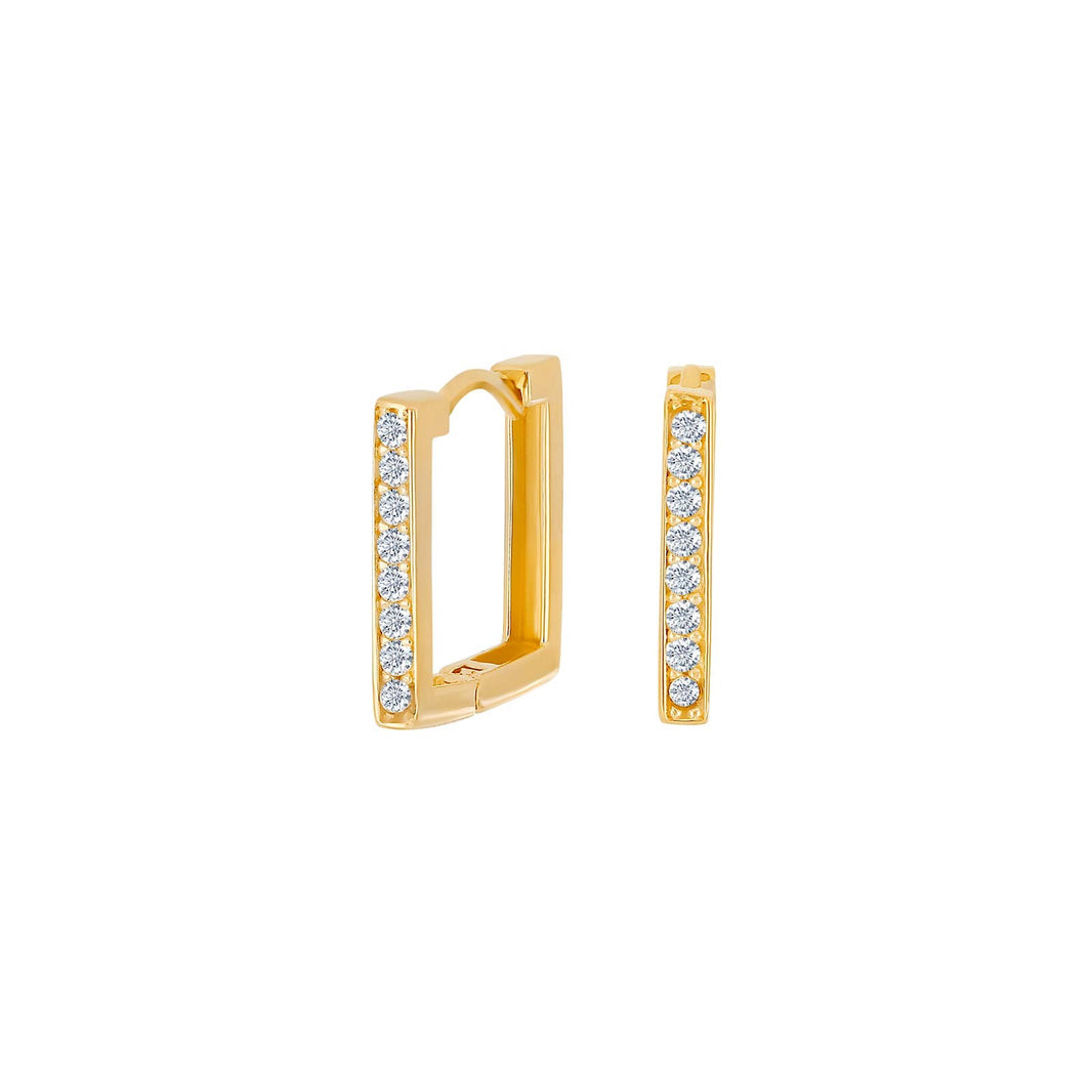 8ct. gold creoles square w/cz