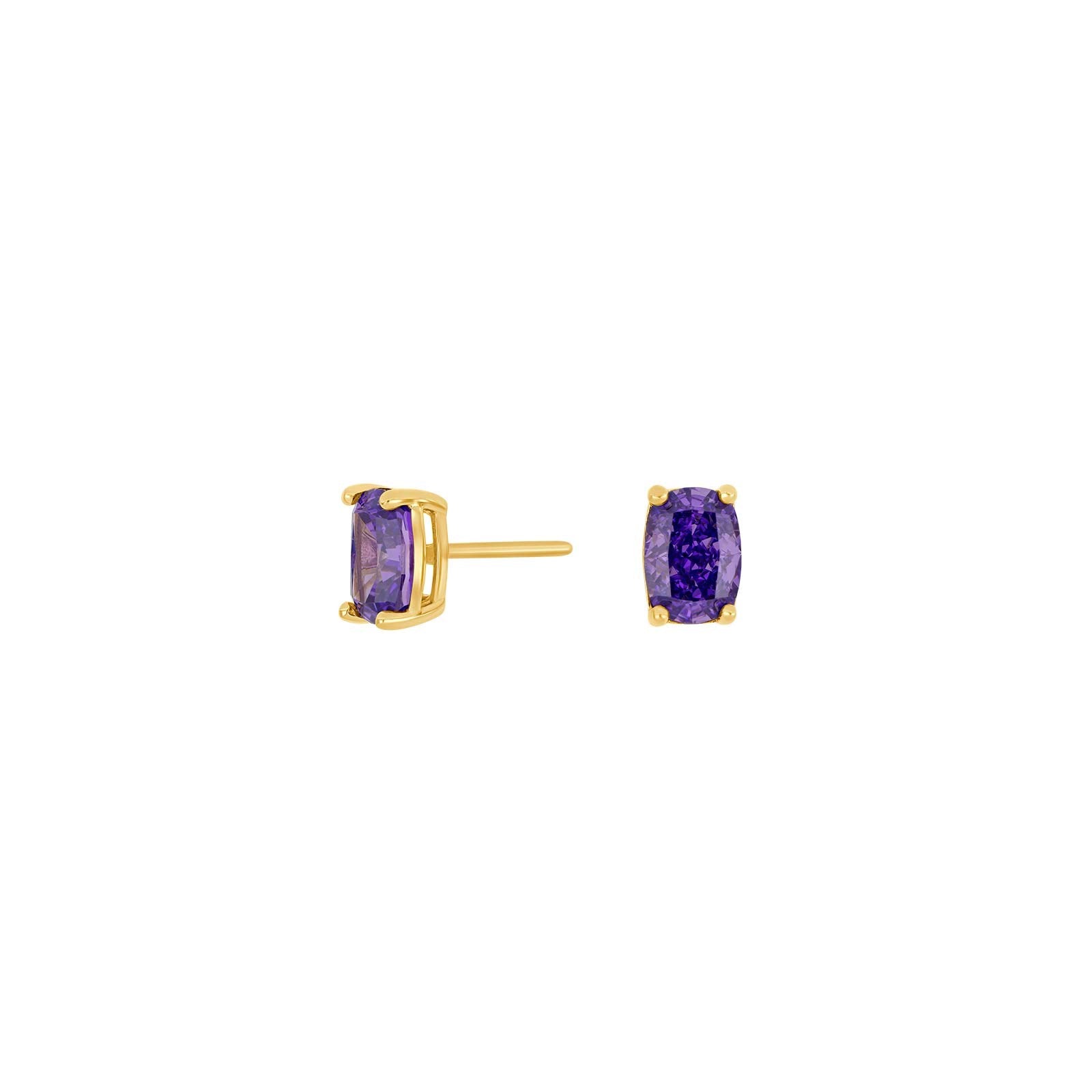 8ct. gold earrings w. synt. Amethyst