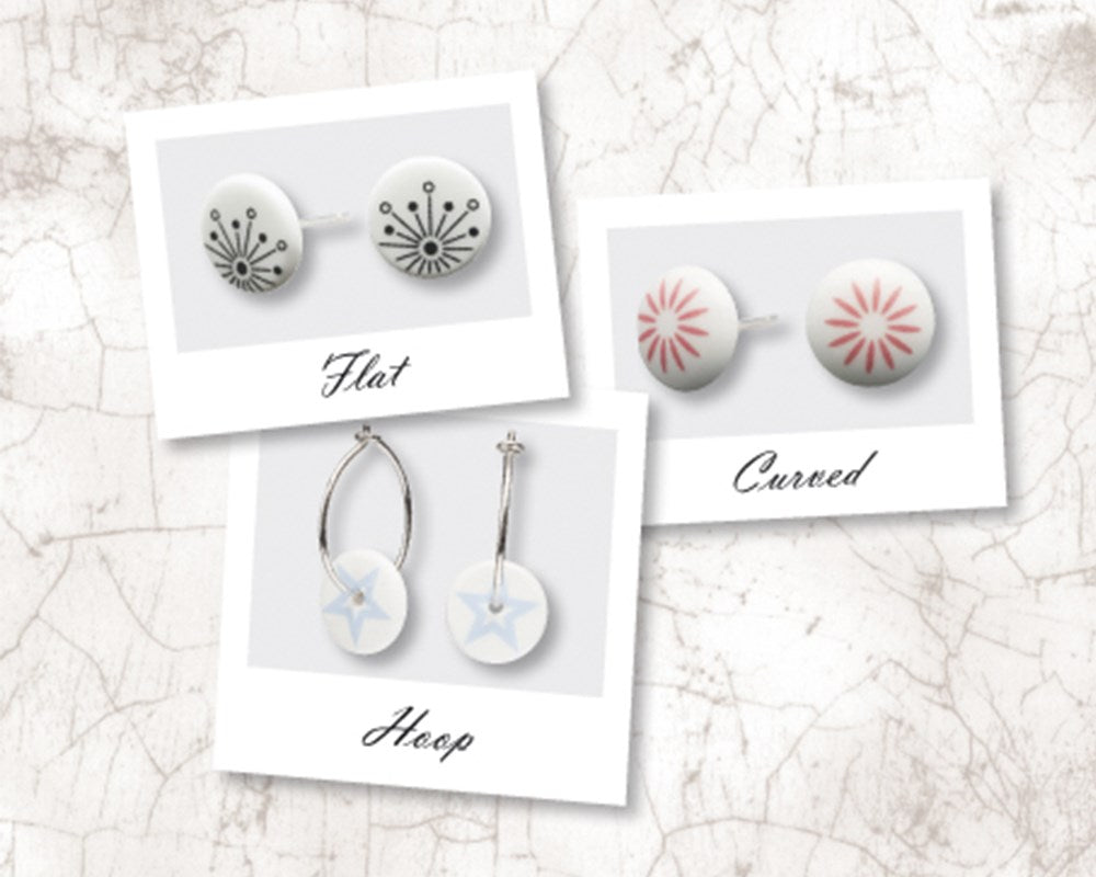 50 mixed pieces porcelain earrings