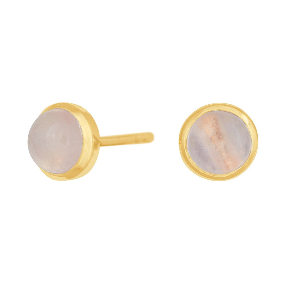 Silver studs SWEETS52 rose quartz 7mm