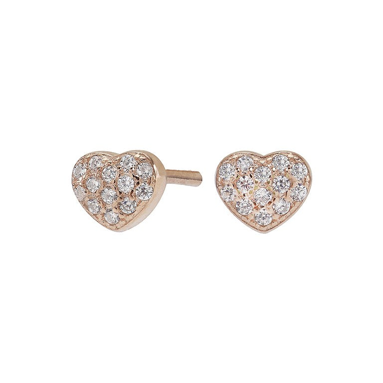 Silver earrings ALMANOR with heart and cz.